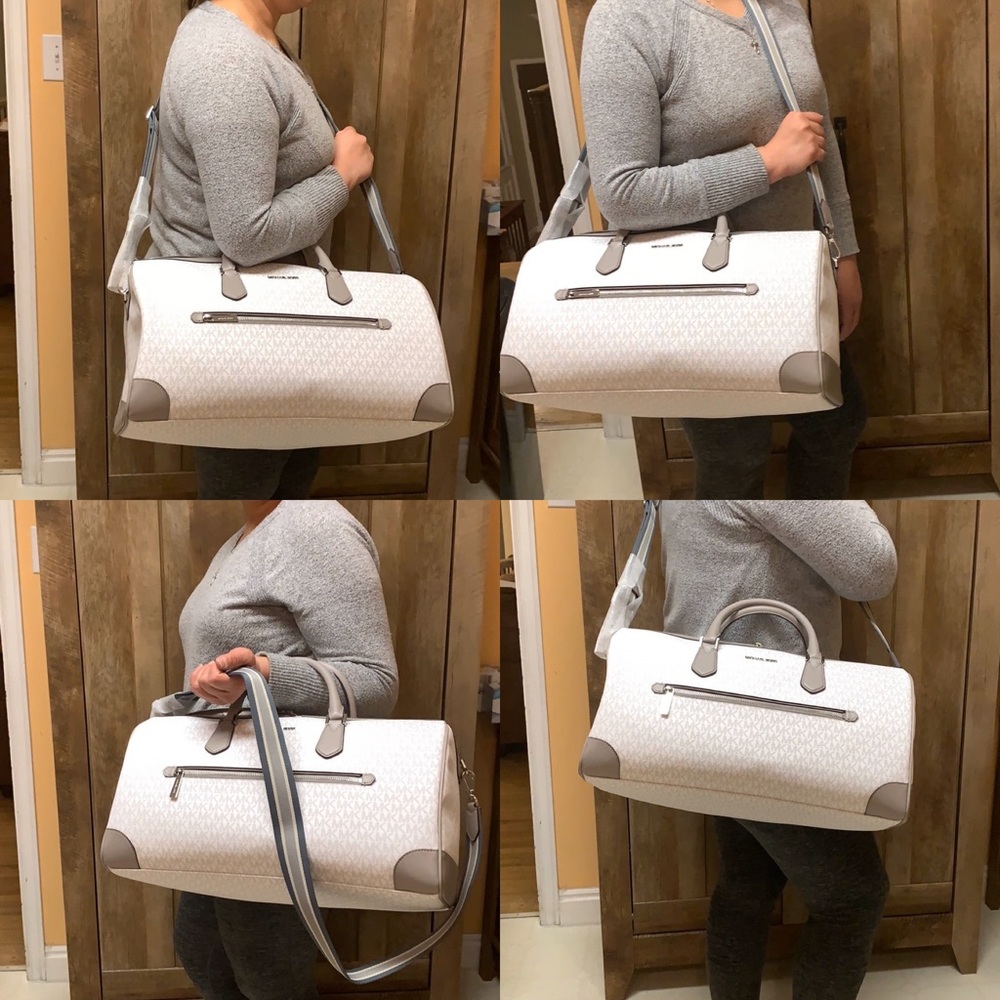 Michael Kors Travel Duffle Bright White / Grey - Picture 8 of 8